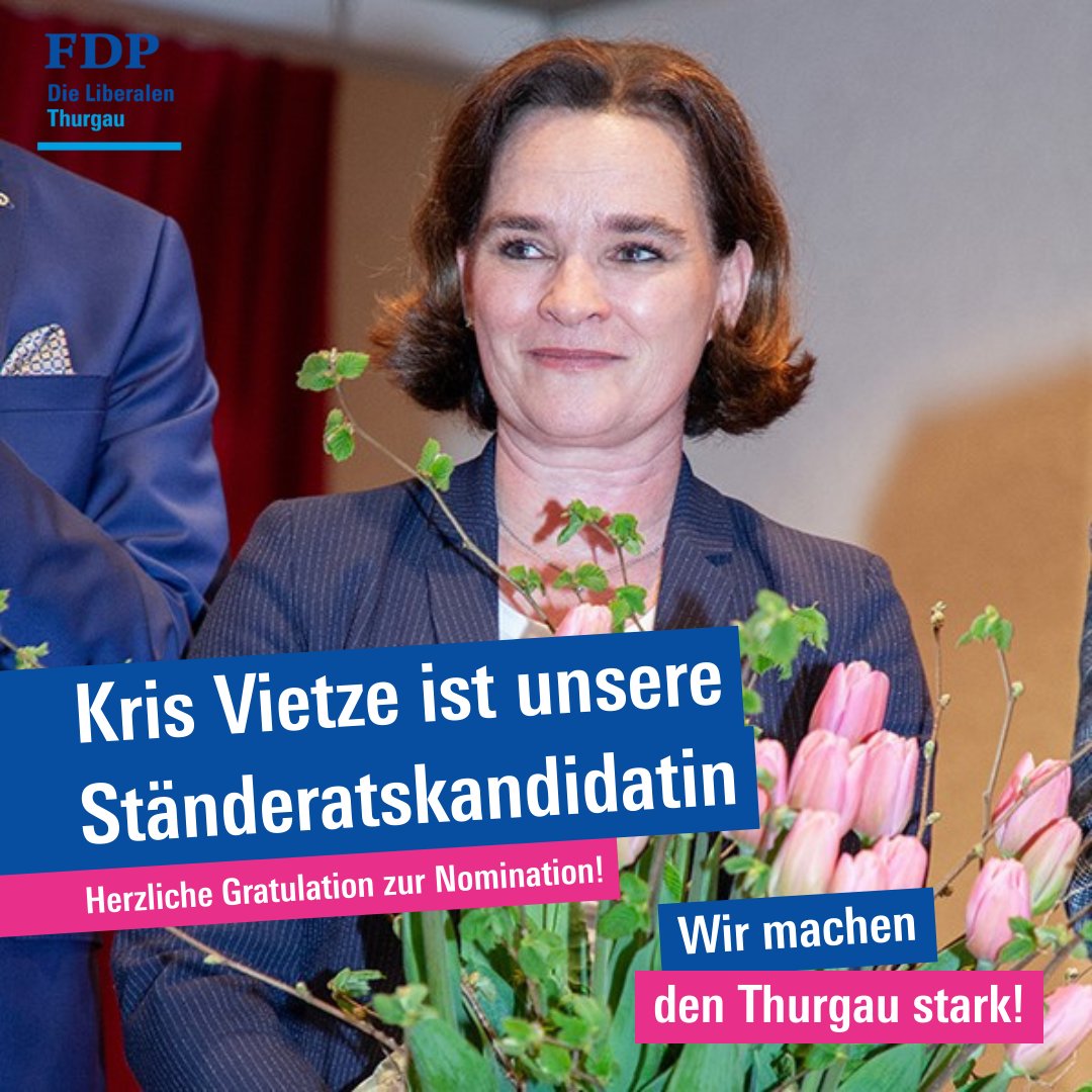 FDP_TG's tweet photo. Kris Vietze steigt für uns in den Ständeratswahlkampf. Sie wurde gestern an der Mitgliederversammlung nominiert👏
Mit unserer starken Nationalratsliste und der Ständeratskandidatur von Kris wollen wir im Herbst einen Sitz im Parlament zurückerobern🚀

#fdp #wahlen23 #ständerat https://t.co/01qoY7sACS