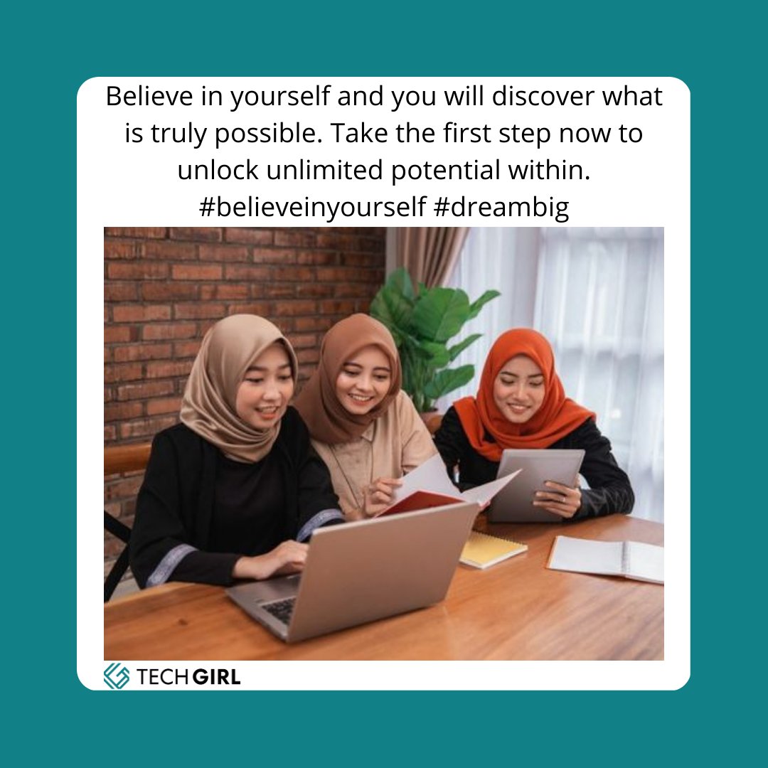 Believe in yourself and unlock the power of what you're truly capable of! With dedication and hard work, any goal is within reach. 
.
.
.
#BelieveInYourself #DiscoverWhatYouCanDo #YouCanDoAnything#womenintech #womeninstem #womenwhocode #womeninbusiness #tech #girlswhocode