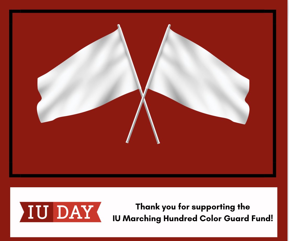 IUMHAB's tweet image. Thank you for supporting the IU Marching Hundred Color Guard Fund!! 🤍❤️🤍❤️