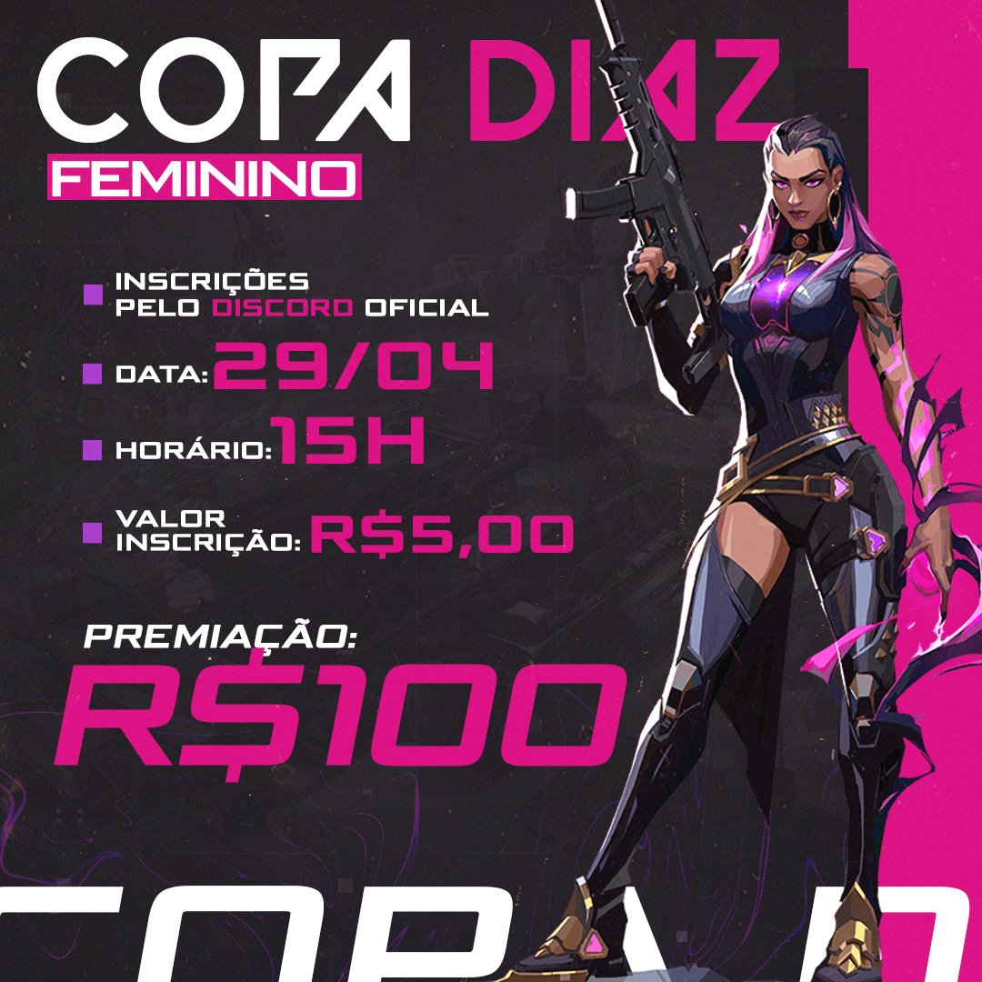 eucarmendiaz's tweet photo. Nosso primeiro campeonato Feminino Inclusivo  de VALORANT vai acontecer!!! Quem quiser se inscrever é só mandar mensagem no nosso DC 
E quem puder divulgar eu agradeço muito ❤️
@nyangdll @Babimicheletto 

Link do DC: https://t.co/4cetEMxvZ1 https://t.co/gFKZElLdBC