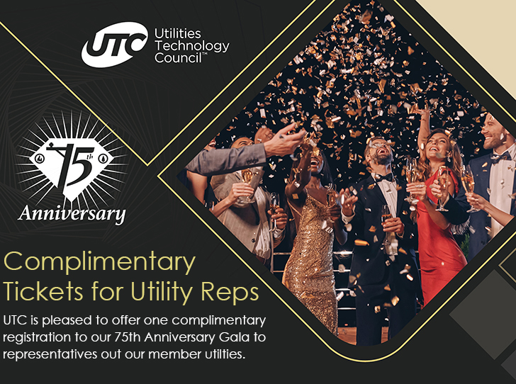 Utility Reps! Take advantage of this deal. The #UTC75Gala is going to be a once-in-a-lifetime party. 

utc.org/gala