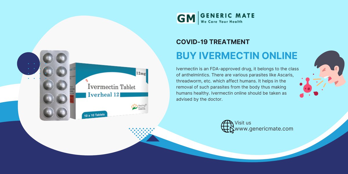 GenericMate's tweet image. #Ivermectin 

Genericmate is the best place to buy generic drugs online like #Ivermectin #HCQS #azithromycin #Ziverdokit #FabiSpray and other products!

Use Code "GM15" For 🎁Get 15% Off 

Order Now: genericmate.com/product/buy-iv…