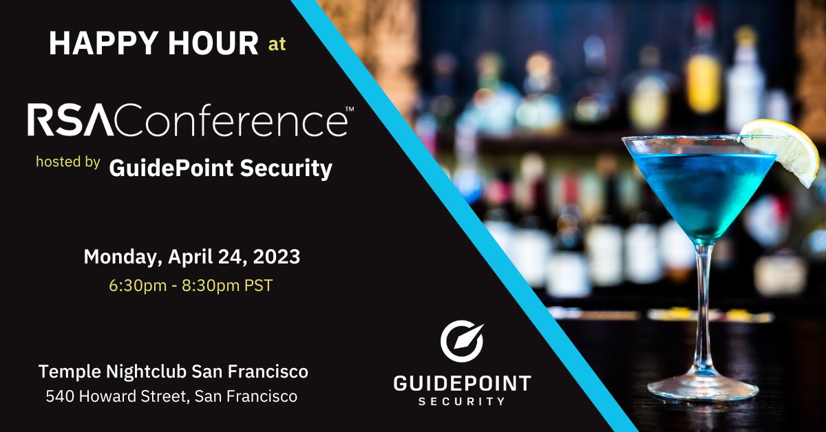 ksullivan31's tweet photo. Get ready to amp up your energy after a fantastic day at #RSAC2023!  @GuidePointSec is hosting a happy hour at the Temple Nightclub. Mingle with like-minded cyber professionals. It's time to have fun! Save your spot: #Temple_SF
https://t.co/8KFVdYqhGH https://t.co/5L89pukryN