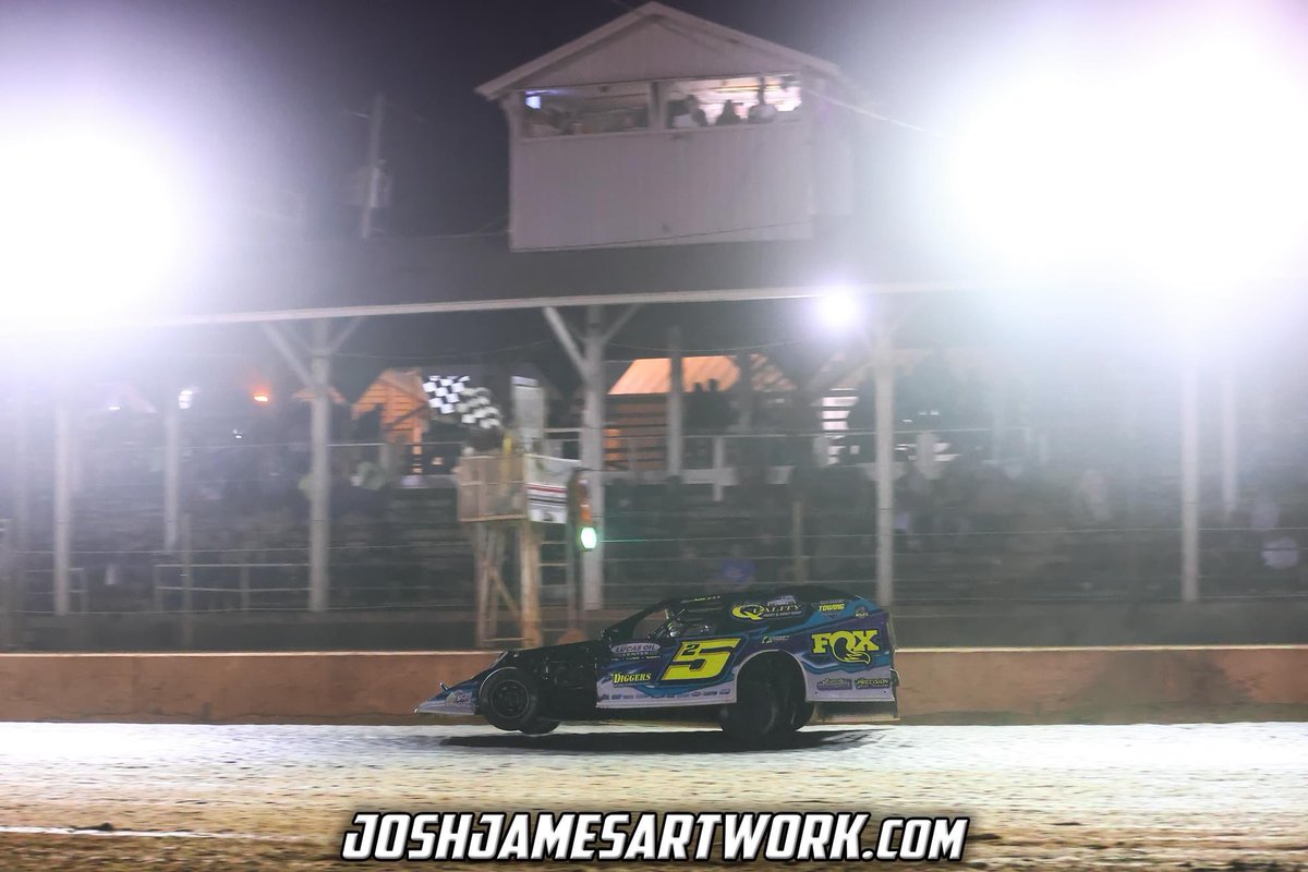 Tyler Nicely took the DIRTcar Modified Victory at the Brownstown Speedway during the Castrol FloRacing Night in America event over Kyle Steffens and Drake Troutman! #joshjamesartwork