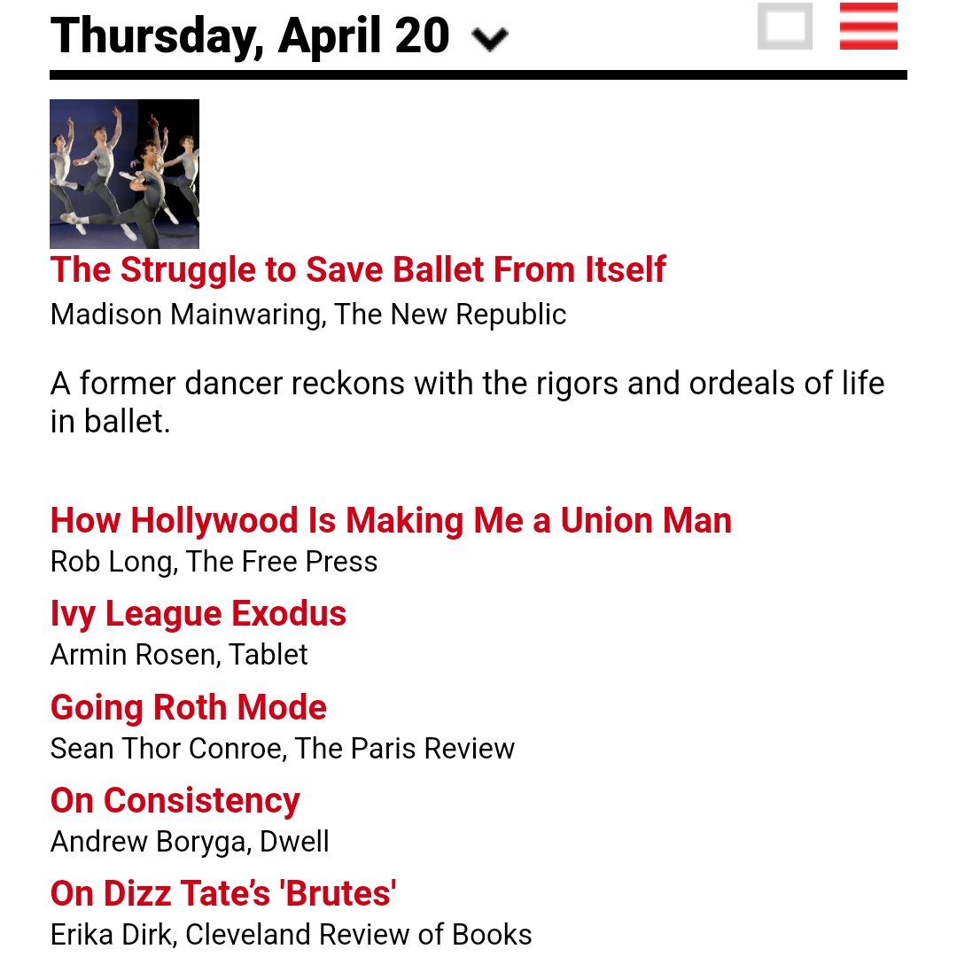 realclearbooks.com Your Thursday reads: @maditweetstoo for @newrepublic, @stconroe for @parisreview, @ArminRosen for @tabletmag, @borywrites for his Substack, @erikadirk for @clereviewbooks, @rcbl for @TheFP, and many others.