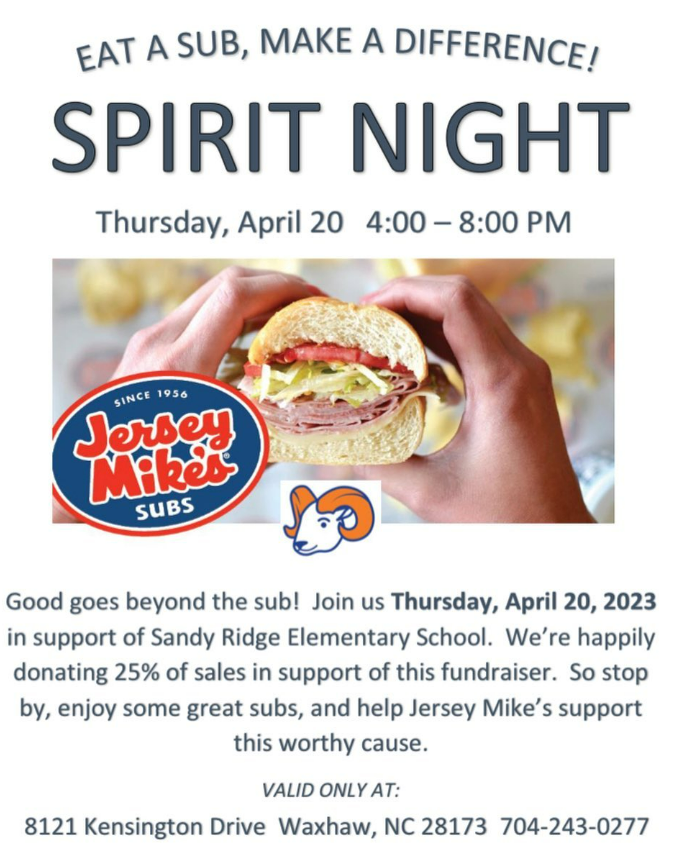 SRE Spirit Night! TONIGHT! We hope you can join us! Talk about a Win Win!