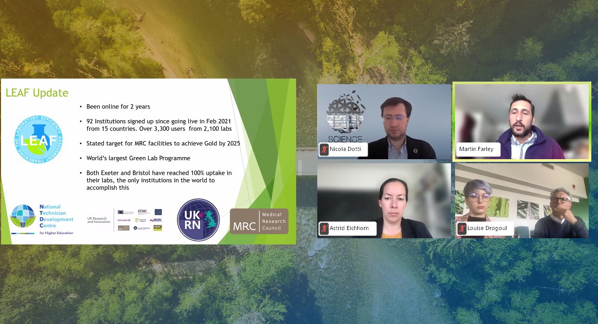 ScienceEurope's tweet photo. Our next speaker @GreenLabGuy is responsible for LEAF - Laboratory Efficiency Assessment Framework at @ucl

8⃣5⃣ global institutions are already taking part in the initiative and help address the climate and ecological emergencies through science. 

 #Sci4Net0 #GreenAndDigital https://t.co/4O8jvMRC7U