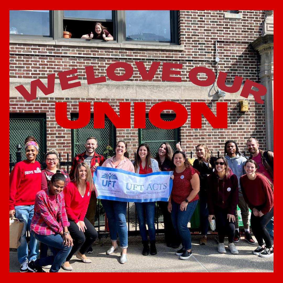 uftacts's tweet photo. Teachers and staff at #GrowingUpGreenCharterSchool in #LongIslandCity wore red to show support of their Union in preparation for our upcoming election. Educators want a voice! https://t.co/NC1rNa6Mep