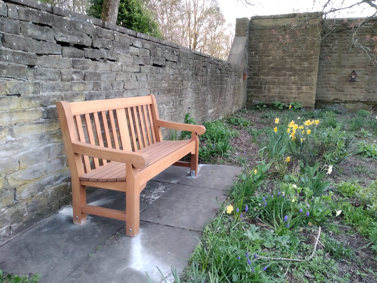 FoShelfHallPark's tweet photo. The Friends of Shelf Hall Park asked the council for some new benches and they have now been installed. Thank you @Calderdale . One is to break the long walk down the tarmac drive the other so you can enjoy the new bee friendly garden. Enjoy! #parks #shelf #communityspaces https://t.co/szHs2wc489