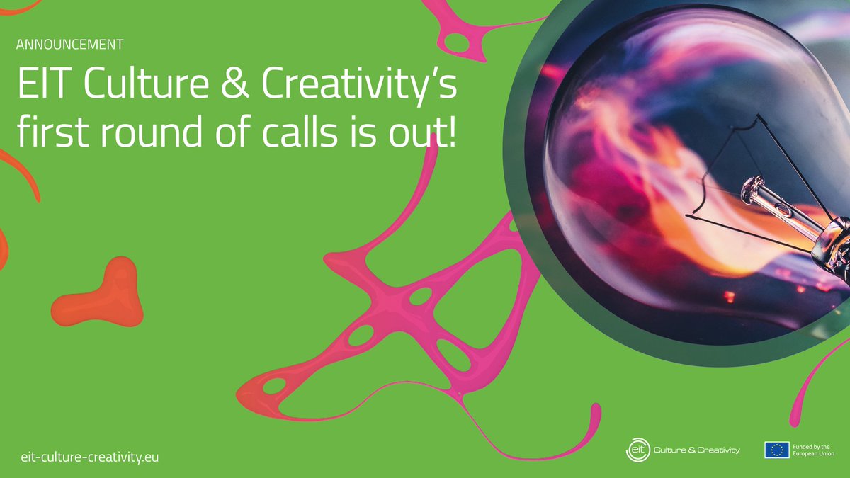 EIT Culture &amp; Creativity first Call for Proposals is out!

Application period is open until 31 May 2023📅

More info👉lnkd.in/eQmyiDEj
Application process👉lnkd.in/eeUmWnzw
Registration for Infoday👉lnkd.in/eGKaq9UW

#culture #fundingopportunities #innovation