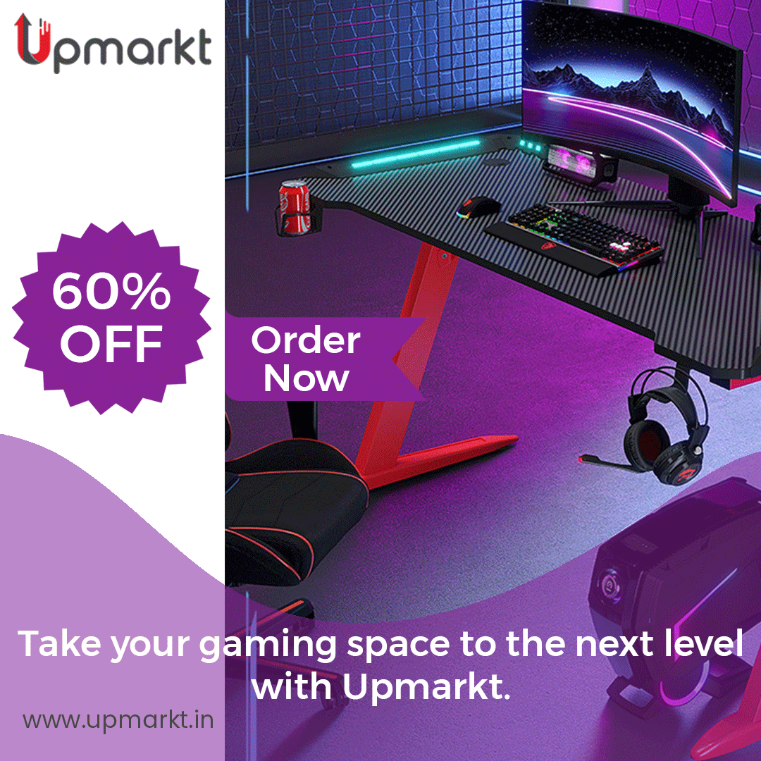 upmarkt's tweet photo. Our Gaming Computer Desk with Kinetic RGB Lights will elevate your game to the next level

Visit us at https://t.co/F7yRdovoD4

#upmarkt #officefurniture #ComfortableDesign #StableStructure #officetable #sitting #backpainchair #ergonomics #gamingtable #gamingaccessories https://t.co/Bvonb6cmJY