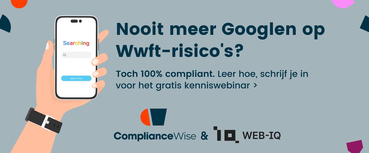 Compliancewise's tweet image. Christiaan Dappers (ComplianceWise) en Daniel Boelen (Web-IQ) vertellen in dit webinar over de intelligentie en werkwijze van #websearches. En… hoe je als accountant nooit meer hoeft te Googlen om 100% compliant te zijn. bit.ly/3mSMdjq
#webinar #OSINT #wwft #AML
