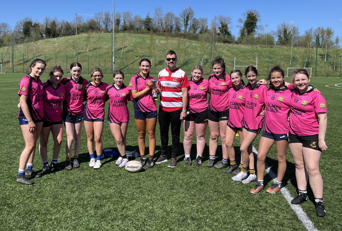 RFCVirginia's tweet photo. VIRGINIA GIRLS YOUTH CUP

Glorious morning for rugby, with girls from @Dun_an_ri @BailieboroughCS @SCCBJD_Sports &amp; @CavanLoreto competing for silverware.

The Senior Trophy was won by Loreto College Cavan, whilst St Clare’s Ballyjamesduff took the Junior honours 🏆🏆 https://t.co/IL6LP3wAaM