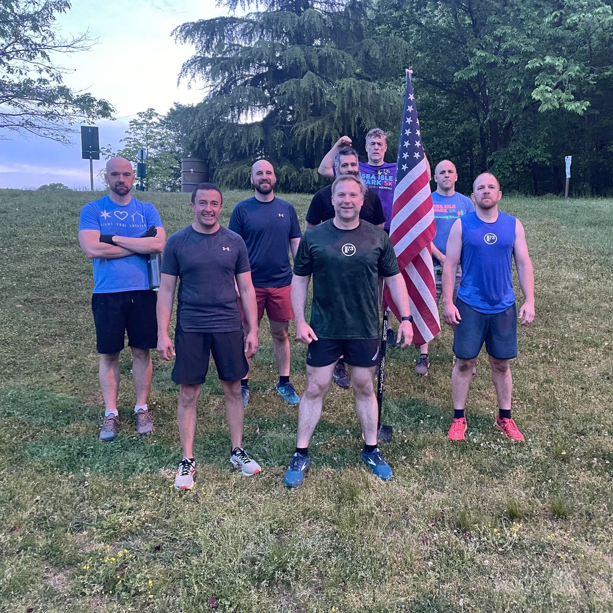 F3_Gus's tweet photo. I blessed the Men with a Super Merkin Mile this morning—250 Merkins + 1 mile mosey to start the day! Amazingly, I heard very little caterwauling.
There's nothing like a Thursday at Bermuda Triangle. #F3Nation #MemphisMojo #PowerTits https://t.co/o9TSyJFAX3