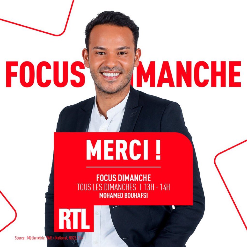 🔴🎙 #AudiencesRadio Un énorme MERCI !
Chaque dimanche, vous êtes 36% d’auditeurs de plus que l’année dernière à nous rejoindre dans #FocusDimanche sur <a href="/RTLFrance/">RTL France</a> ! 
C’est votre émission d’actualité le we.
Merci de votre confiance, votre soutien,de m’accompagner au quotidien ! ♥️