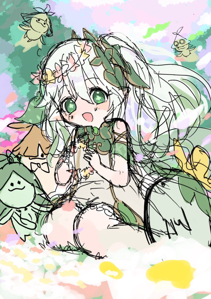 ラフ→色ラフ→線画ラフ→着色