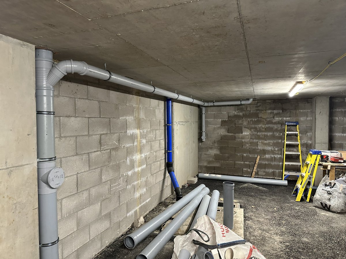 Great start on the 160mm/110mm SVP/Rainwater install &amp; incoming water main @ Gramercy Tower, Cardiff.

#27 stories
#construction
#mechanical
<a href="/Intelle_Con/">Intelle Construction</a> 
<a href="/DarrenWorthing/">Darren Worthing</a>