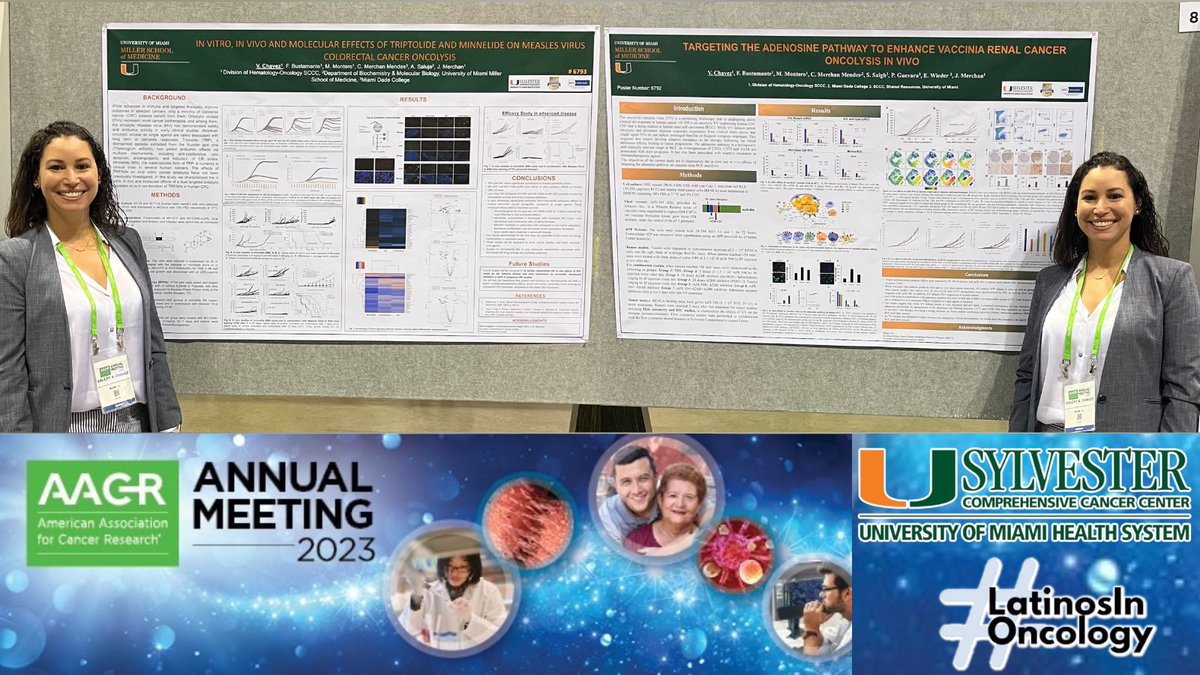 dominicandoc2's tweet photo. Congratulations to Dr. Valery Chavez @vachavezp for her #doubletake at #AACR23 representing the #MerchanLab and @SylvesterCancer #cancerresearch #cancer #rcc #crc #virotherapy #Immunotherapy #diversity #nanotech #oncolysis #LatinosinOncology @AACR @JaimeMerchan10 https://t.co/qiHdkWHUrM