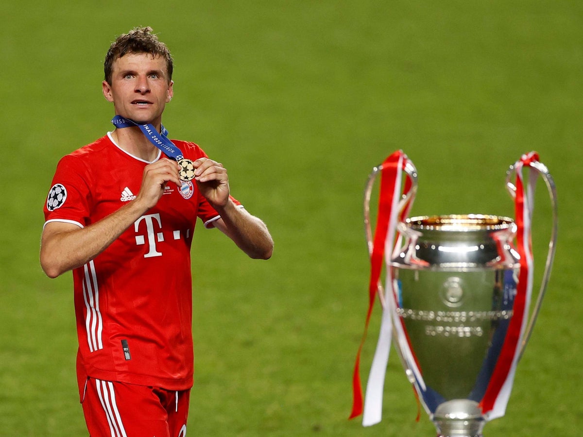 BayernTimes's tweet photo. Champions League wins of all time:

Thomas Müller - 99
Man City - 58 https://t.co/mQF8LF9lTq