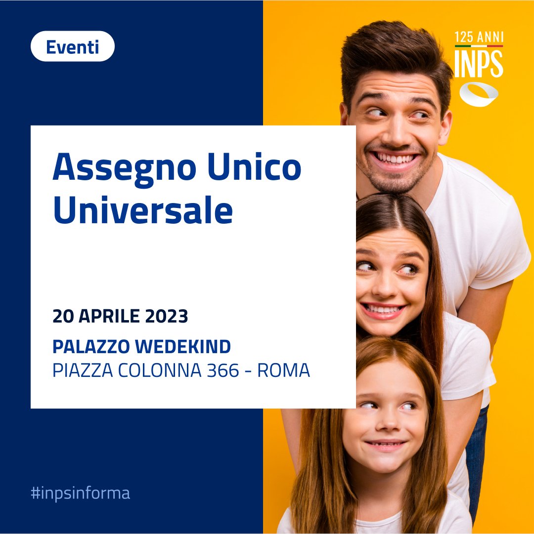 INPS_it's tweet photo. Si è svolto oggi il convegno sull'#AssegnoUnico e Universale, presso Palazzo #Wedekind a #Roma.
#INPS ha tracciato un bilancio di questa misura a sostegno delle famiglie ad un anno dalla sua introduzione.
➡ https://t.co/hhDKi5OEez
#INPSComunica #AUU https://t.co/yemvLWkF2f