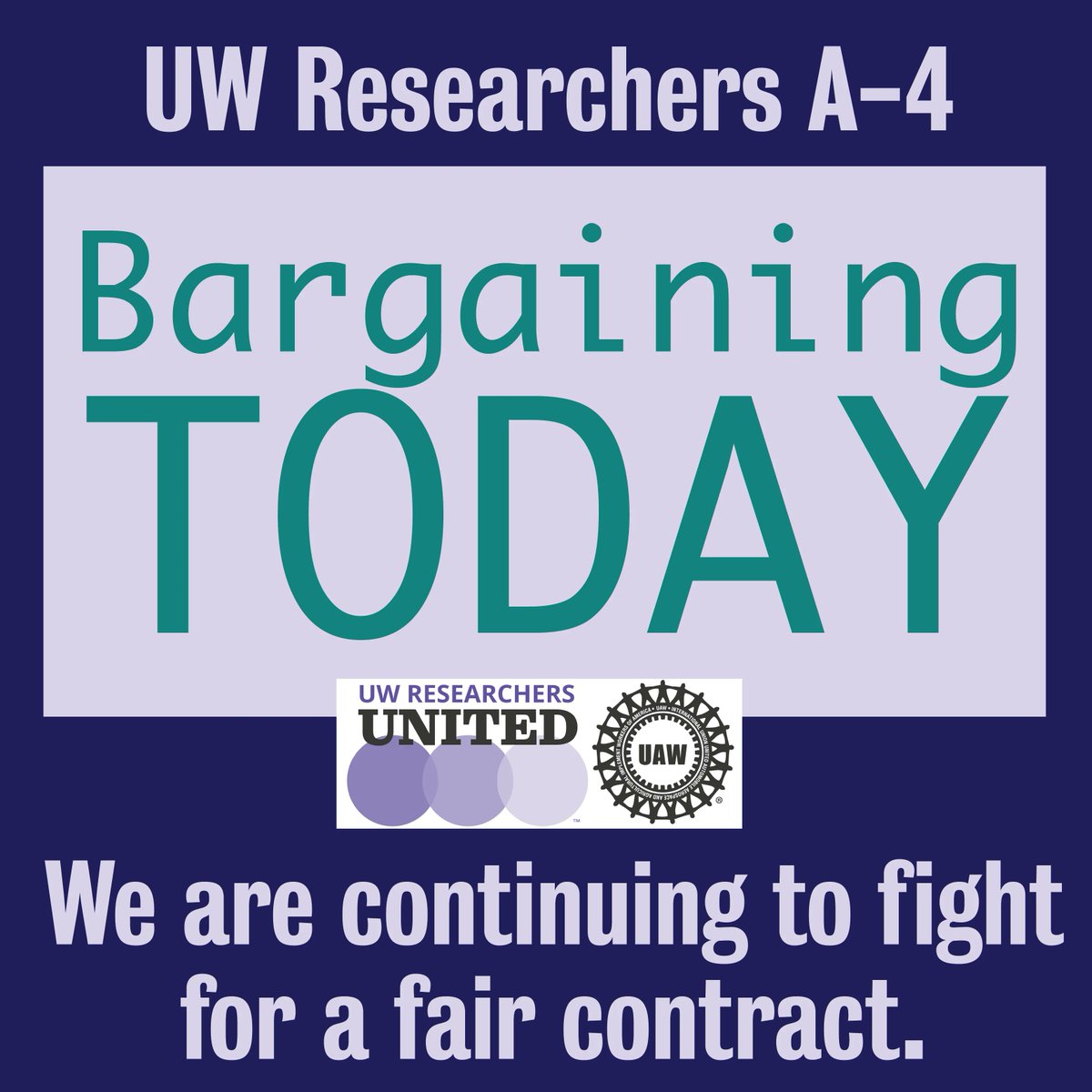 We're back at the table today, 4/20/2023. Caucus starts at 8am and the bargaining session starts at 9am. If you plan to attend for a few hours, please RSVP here: buff.ly/3HMlvR3