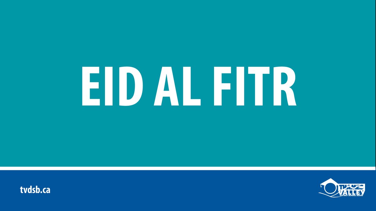 TVDSB's tweet photo. Eid Mubarak to #TVDSB students, staff and families celebrating Eid al Fitr! Wishing you a blessed celebration with all your loved ones this year. https://t.co/XSQYrJZUxH