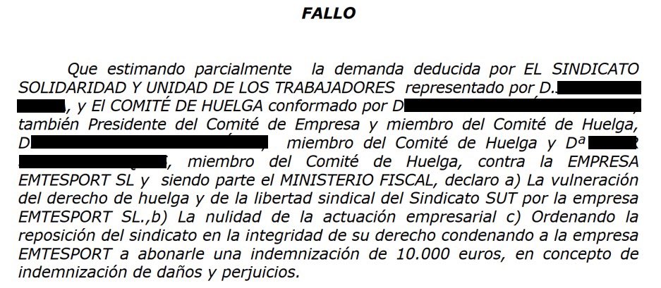huelgaEmtesport's tweet photo. El JS nº45 de Madrid confirma que @EMTESPORT sustituyó ilegalmente a los huelguistas con contrataciones y con los coordinadores.

Lo más importante, sentencias a parte, es que no han quebrado la huelga con sus jugarretas, gracias a la solidaridad y unidad de los huelguistas. 💪 https://t.co/9hmLTqqg2l
