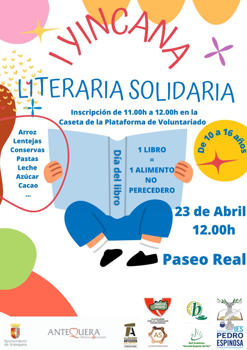 biblioespinosa's tweet photo. Nuestros alumnos y alumnas voluntarios de @i_pedroespinosa ya lo tienen todo preparado para la I Yincana literaria solidaria que tendrá lugar el próximo domingo en el Paseo Real. https://t.co/gT2Z7Jizsb https://t.co/NZcwhidElO