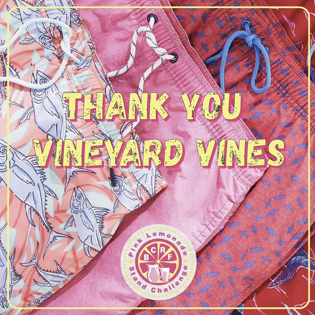 plsc_bcrf's tweet image. Sending a massive thank you to one of the incredible supporters and partners of the Pink Lemonade Stand Challenge, @vineyardvines !⚓💗

In 2022 Vineyard Vines did an incredible promo in all retail stores nationwide and online raising $40k!🎀

#betheend #vineyardvines #makeastand