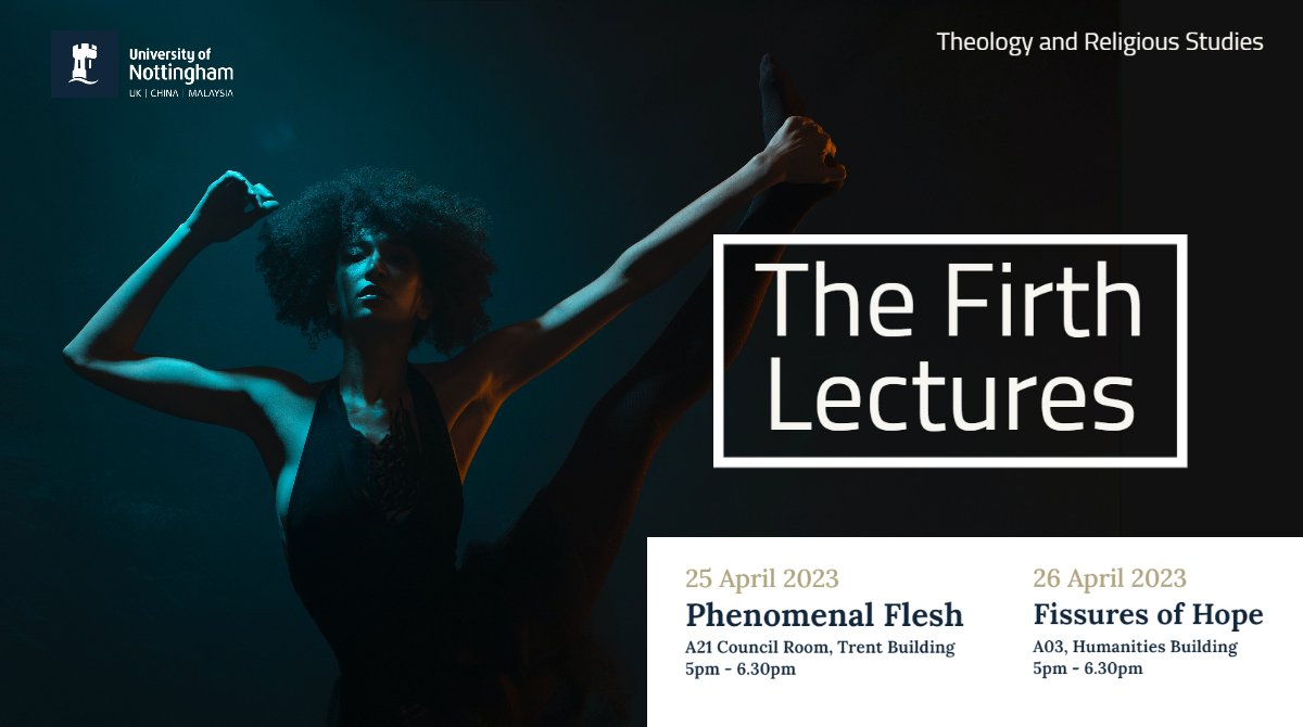 Join visiting speaker Dr. Andrea C. White for next week's prestigious Firth Lectures from <a href="/UoN_TRS/">UoN TRS #WeAreUoN</a> titled

Scandal of Flesh: Black Flesh, Imaging God and the Politics of Hope

25 - 26th April

Full details and links to sign up visit nott.ac/firth