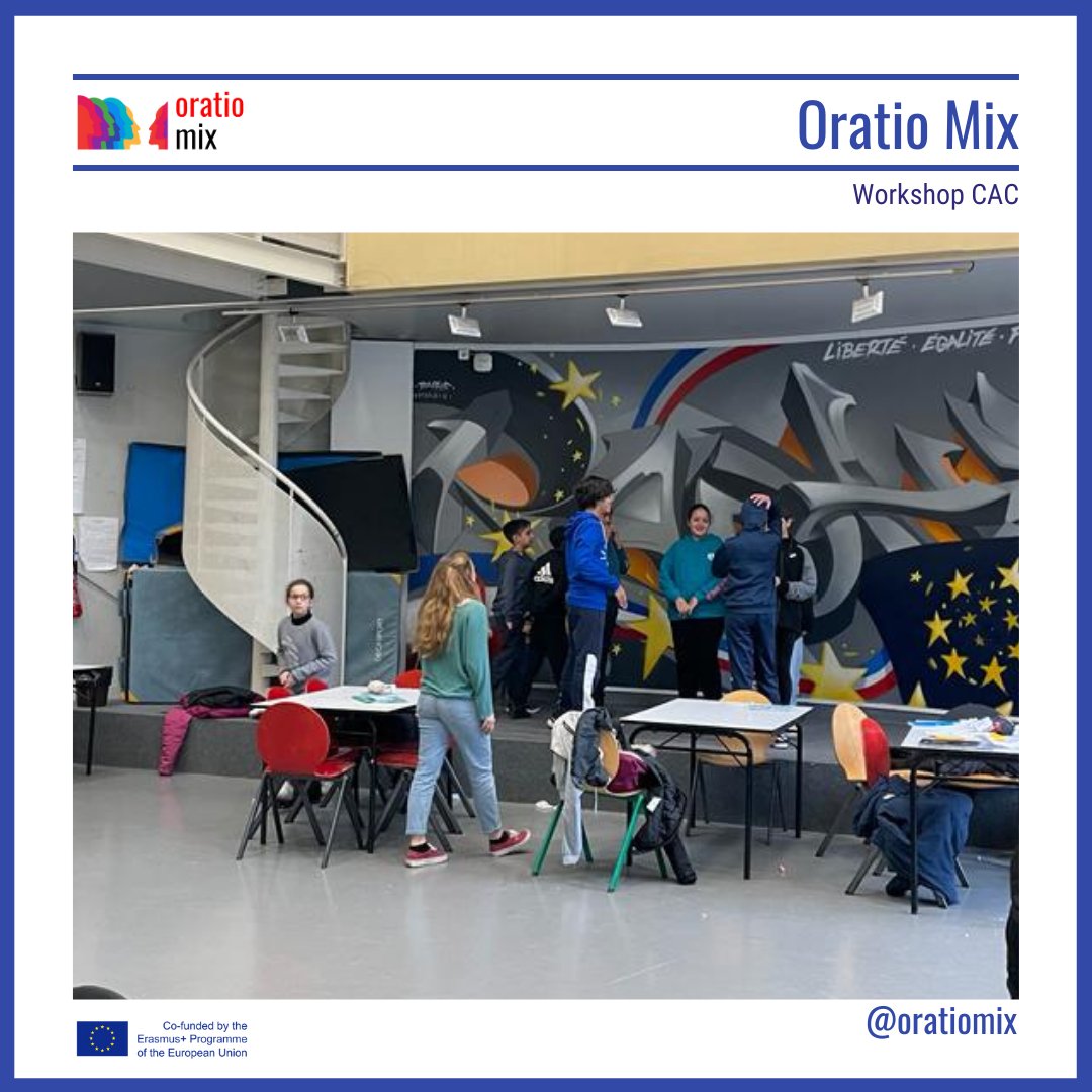 Oratiomix's tweet photo. Yesterday, a CAC workshop took place at the Nelson Mandela secondary school as part of the @Oratiomix  project!
The students made a sound fiction, which will be broadcasted during an immersive exhibition also created by the students of the college next May! https://t.co/C6YCuBG5BI