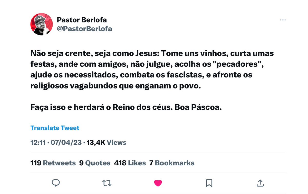 BornToBe_Kind's tweet photo. @Pr_AlexandreGon Considero esta ⤵️ ponderação, por exemplo, muito mais edificante, em termos de aproximar as pessoas de Jesus Cristo, do que os dogmas impostos por certos “religiosos”, em suas falas fundamentalistas e autoritárias, que só fazem excluir e segregar. https://t.co/gtqFGEJZkK