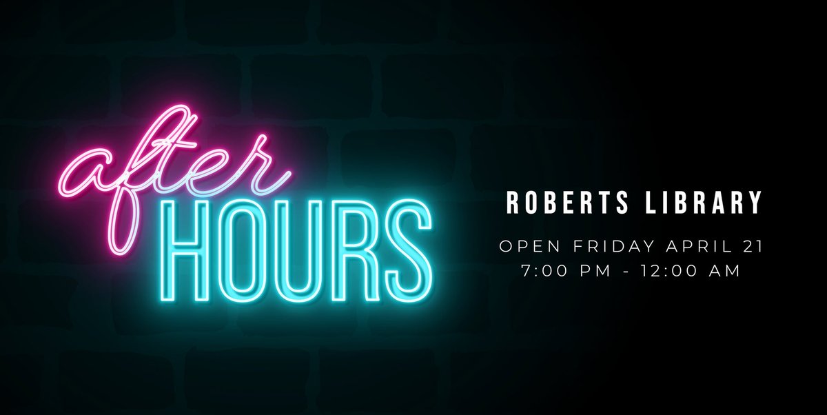 📢 Attention <a href="/SWBTS/">Southwestern Seminary</a> and <a href="/TXBaptCollege/">Texas Baptist College</a> students. Need extra time to study for exams or work on papers? Roberts Library will reopen tomorrow (4/21) after hours from 7:00 pm-12:00 am. Make sure to stop by the circulation desk for a little extra encouragement!