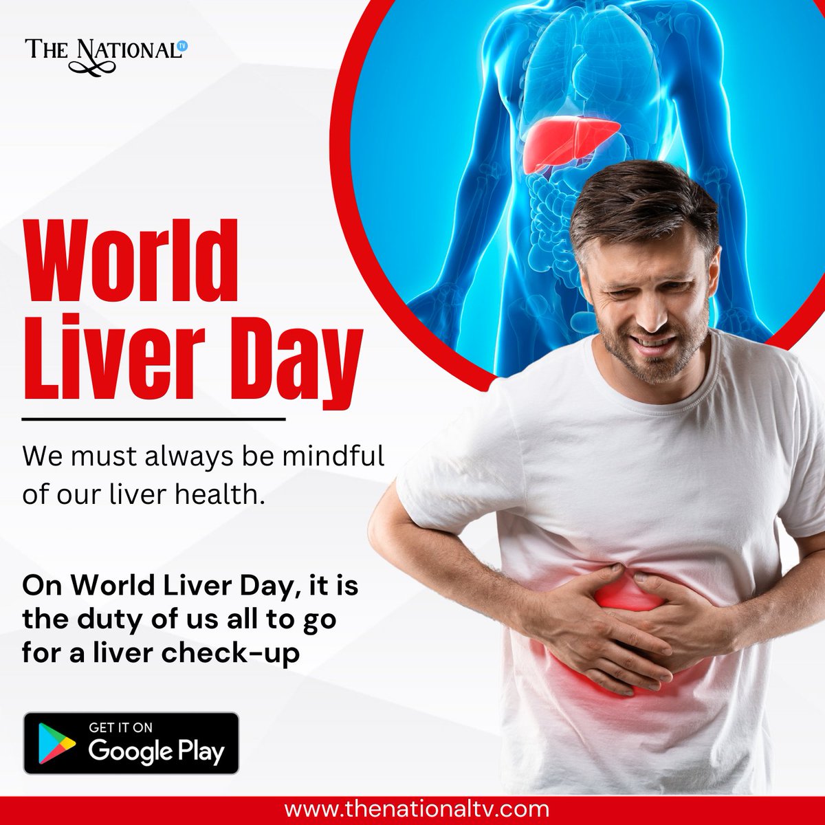 The Significance of World Liver Day Love Your Liver Save Your Life
link- bit.ly/3GZFYkk
#WorldLiverDay #liver #love #saveyourlife #health #awarness #creativity #campaign #thenationaltv #life #savealife #trending #viralpost