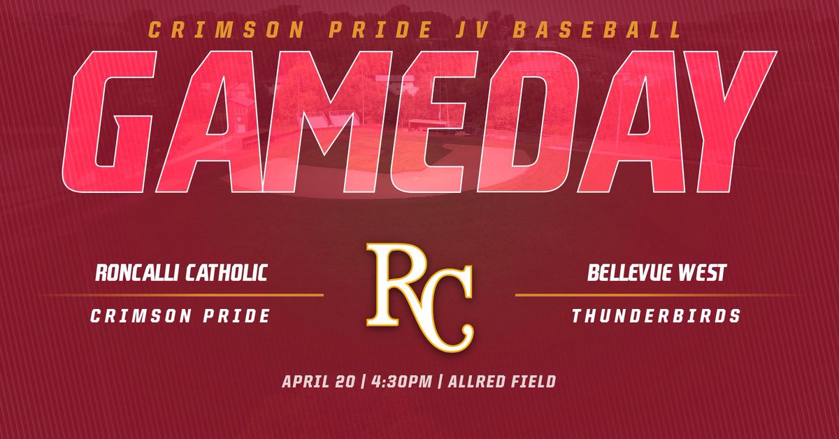 RCHSJVBall's tweet photo. GAMEDAY! The Crimson Pride JV team heads south to Bellevue to take on the Thunderbirds! First pitch at Allred Field is set for 4:30pm. https://t.co/grmWD3LZyz