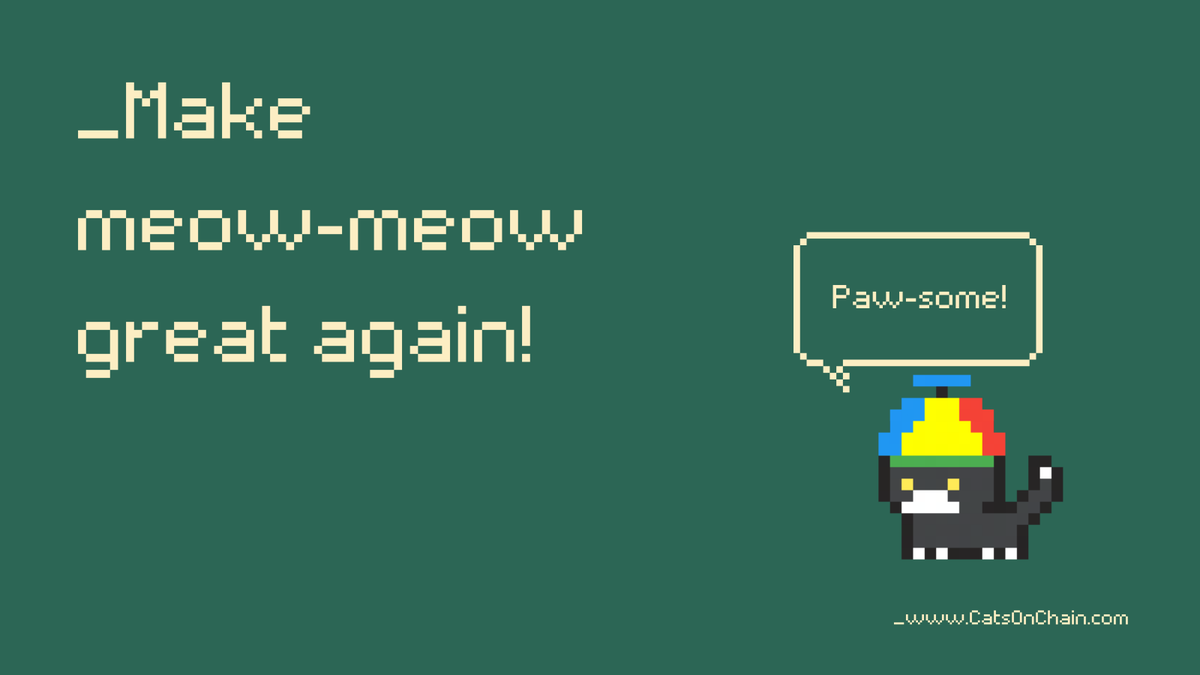 Spread the news our furry friends...we're making meow-meow great again!

#12daysofmeow #cnft #CNFTCommunity #Freemint #Cardano