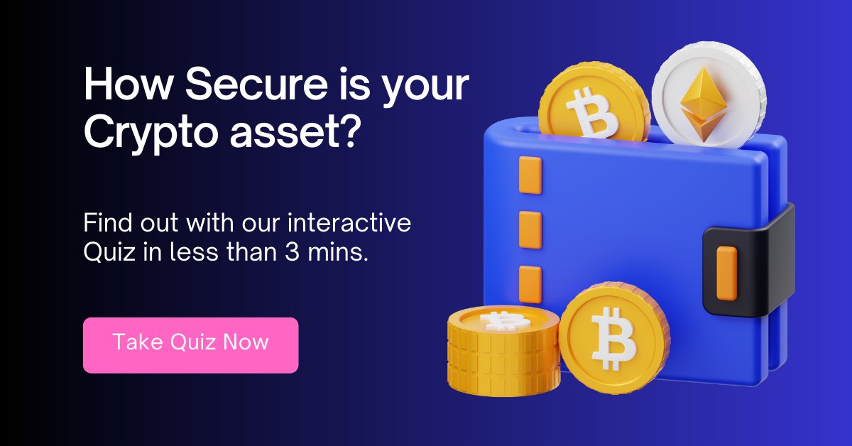 CConsultz's tweet photo. How safe are your crypto assets? Find out in 3 minutes with our Interactive Quiz. 

https://t.co/GLKOCTuwLU https://t.co/aFH9G8HWE2