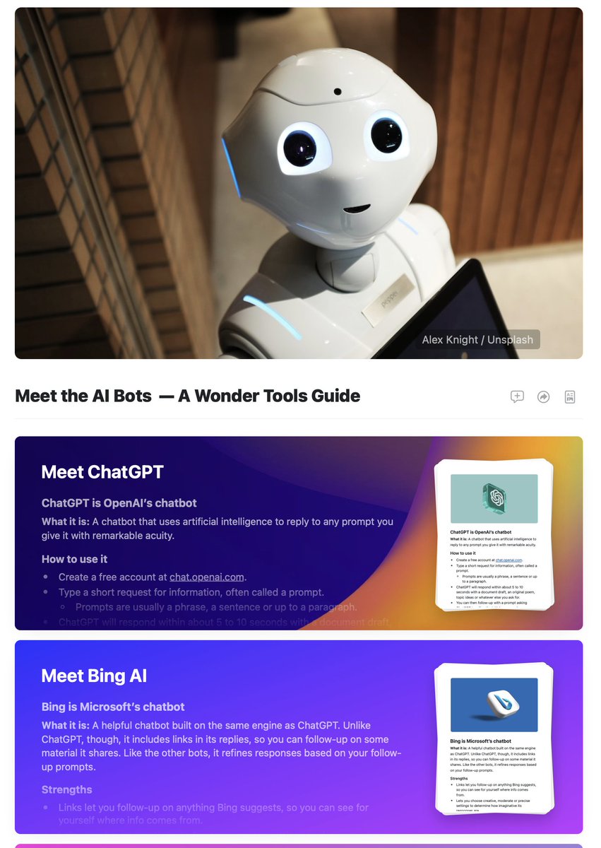jeremycaplan's tweet photo. Here's what I observed in comparing AI bots — ChatGPT, Bard and Bing in #wondertools https://t.co/T58giCxEfF https://t.co/fKE0THDb1n