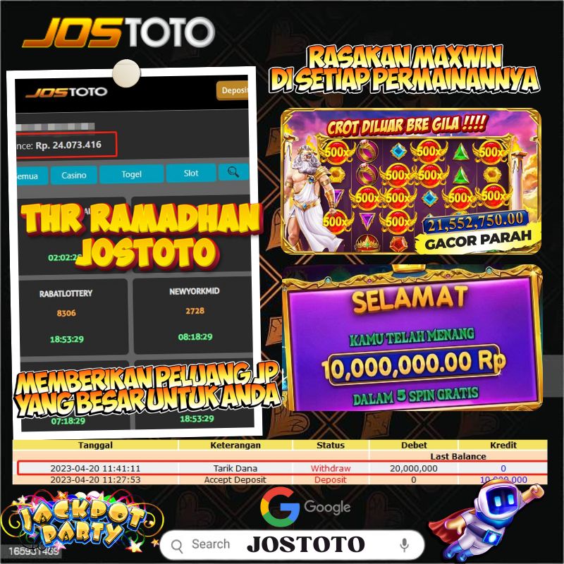 SitusJostoto's tweet photo. JACKPOT Lagi boskuu... 🔥🔥🔥

Selamat kepada member JOSTOTO ID p*ij**8 JP SLOT PRAGMATIC Sebesar 24 juta dan wdnya sudah sukses Terkirim ya boskuuu 🥳🥳

info prediksi Jitu Akurat dan game Gacor ?
👉https://t.co/UZMWTCOIwi

#Jostoto #Jackpot #JackpotSgp #situsjudionline  #situsresmi  #Pastibayar #Situsgacor #slotonline #slotgacor #thr #thrramadhan #thrjostoto #jackpotthr #thrslot #berkahslot #slotterbaru #berkahramadhan #slotgacorhariini #pgsoft #pragmaticplay #situstogelhadiahterbesar #pastijp #Livegame #SitusLivegame #jackpotlivegame