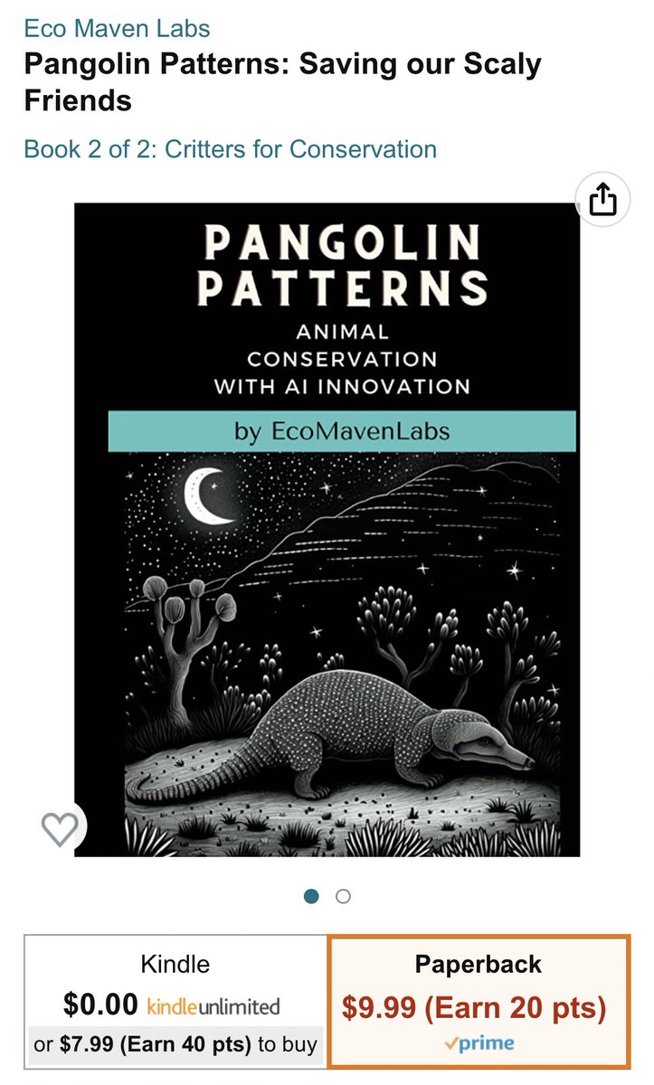 Mon4rcherie's tweet photo. It’s here - 44 pages about the critically endangered pangolin. It’s half coloring book, half educational nonfiction - and 100% adorable!
Advocate for animals!
If you have Kindle Unlimited, it’s free to download! 😎
https://t.co/C1o8UB3qwF
#pangolins #pangolinconservation https://t.co/nGN27ggA0R
