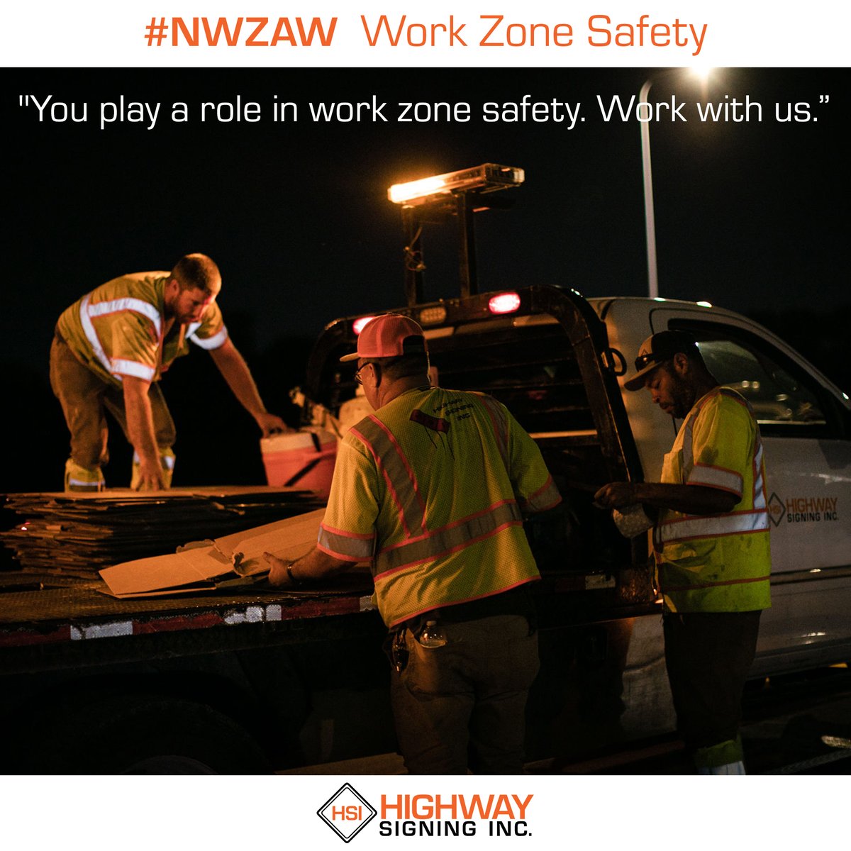 The National Work Zone Awareness Week is here! Let’s all do
our part to keep our roads safe. Slow down and stay alert when
driving through work zones.

#HighwaySigningInc #NWZAW #WorkZoneSafety #Orange4Safety #WatchForUs