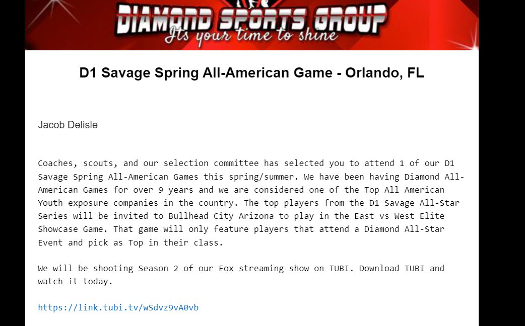 Heading Back to the Diamond Spring All-American Game in a few weeks!  DEFENSE!!  Excited to have some Urbana friends there too.