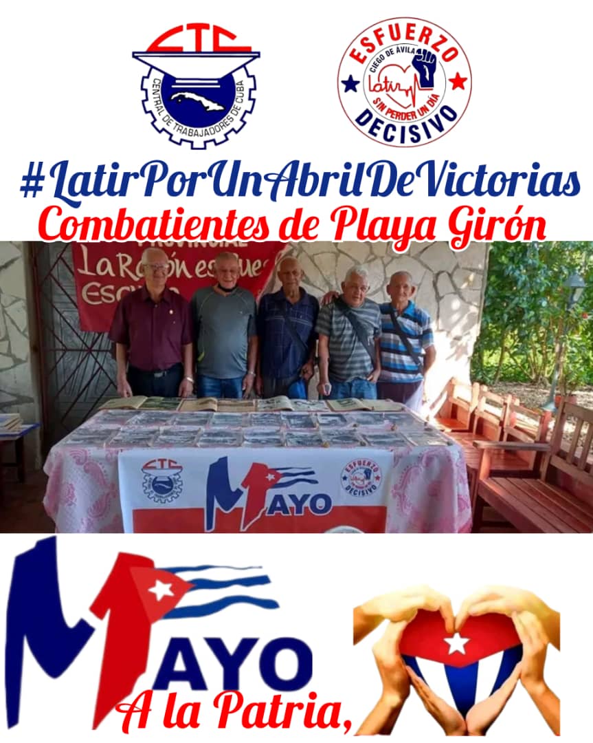 Fructífero intercambio con Combatientes de Playa Giron en la provincia Avileña como parte de la jornada por el 1 de Mayo.con #LatirAvileño y #SinPerderUnDia.<a href="/SPTEM_CA/">Sulema Veliz Pina</a> <a href="/MaritsabelMir/">Maritsabel Mir Garrido</a> <a href="/IzquierdoAlons1/">Livan Izquierdo Alonso</a> <a href="/Ferrerctc/">Niurka Ferrer Castillo</a>