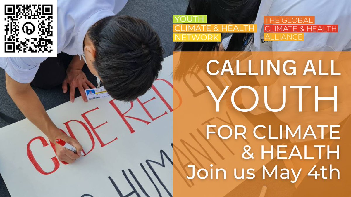 GCHAlliance's tweet photo. 📢We are building a youth-lead network to influence policies on climate &amp; health.  

If you are between 18 &amp; 35 &amp; you care about people &amp; the planet, 

🌱Join us for the launch on May 4th https://t.co/BlY12Hvnlt https://t.co/rsmUGpS0Xf