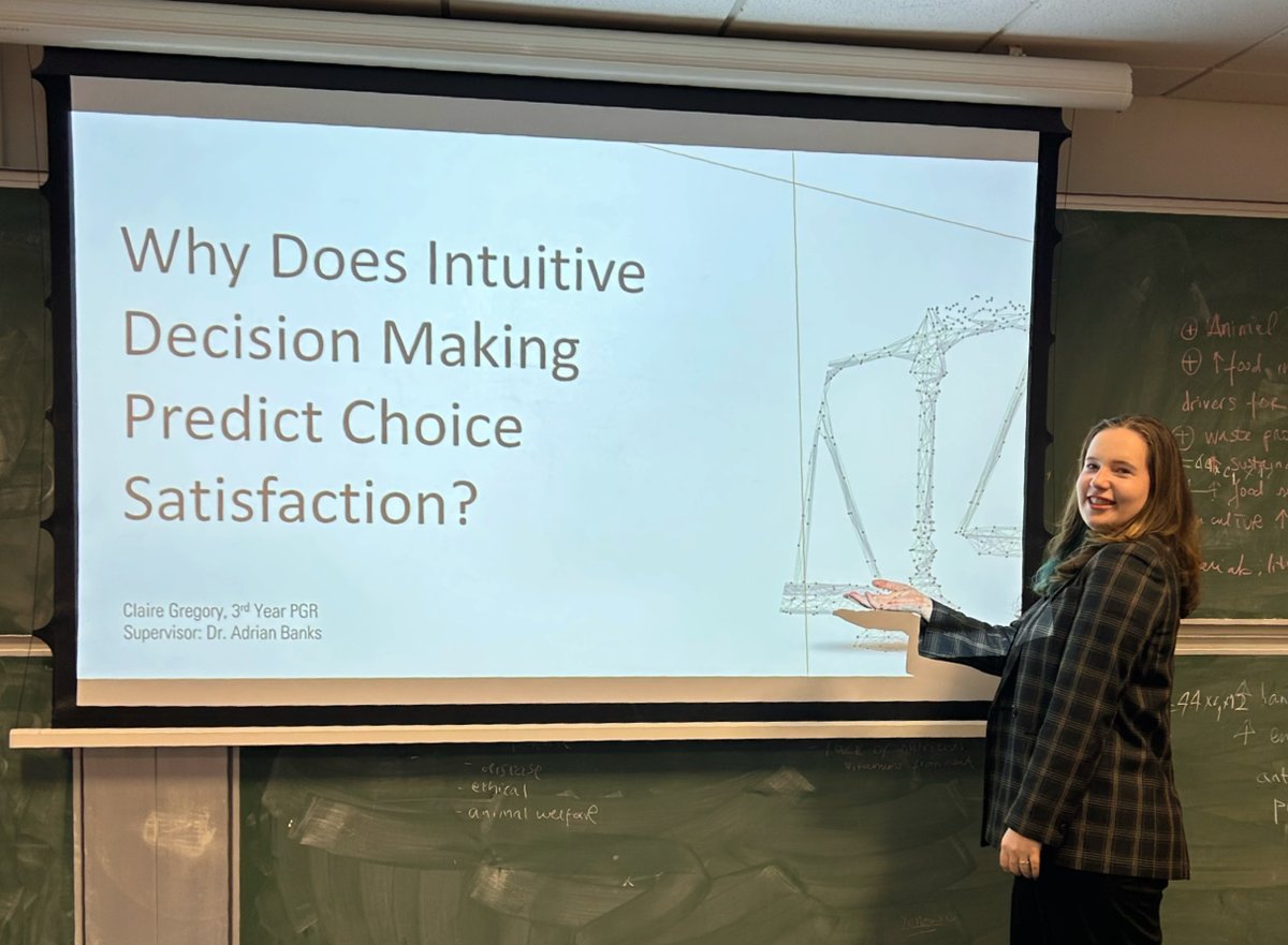cgregoryx's tweet photo. Spent this morning at the University of Surrey annual Psychology PhD Conference! Presented my findings of my recent study - addressing potential reasons why intuitive decision making is predicting satisfaction with everyday choices. #psychology #phd #realworldimpact https://t.co/LIBYMPmXHG