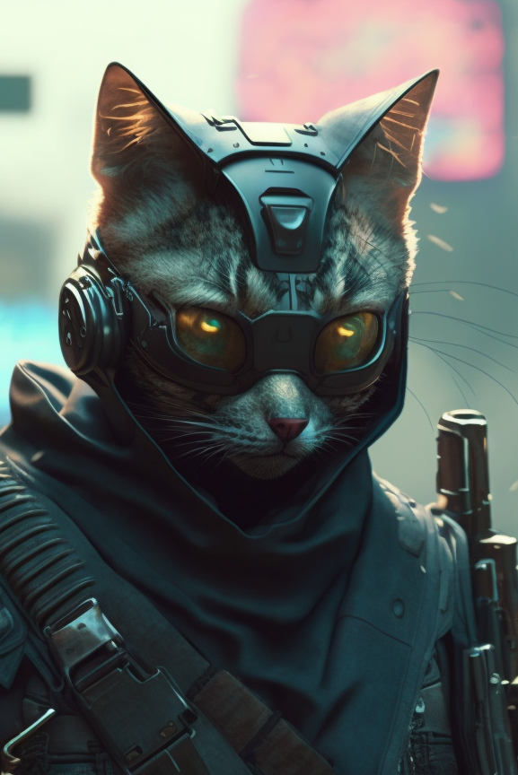 StreetCatCity's tweet photo. This Cyberpurrnk Cat Boss knows how to rule the neon city with his style!  Join the feline rebellion and bring some c-attiude! 😼
.⁠
.⁠
.⁠
.⁠
#cyberpunk #style #neon #stickers #tshirts #poster #cats #surrealist #aiart #midjourney #aiartist #nfts #midjourneyai #midjourneyart https://t.co/wRxkG9dYTy