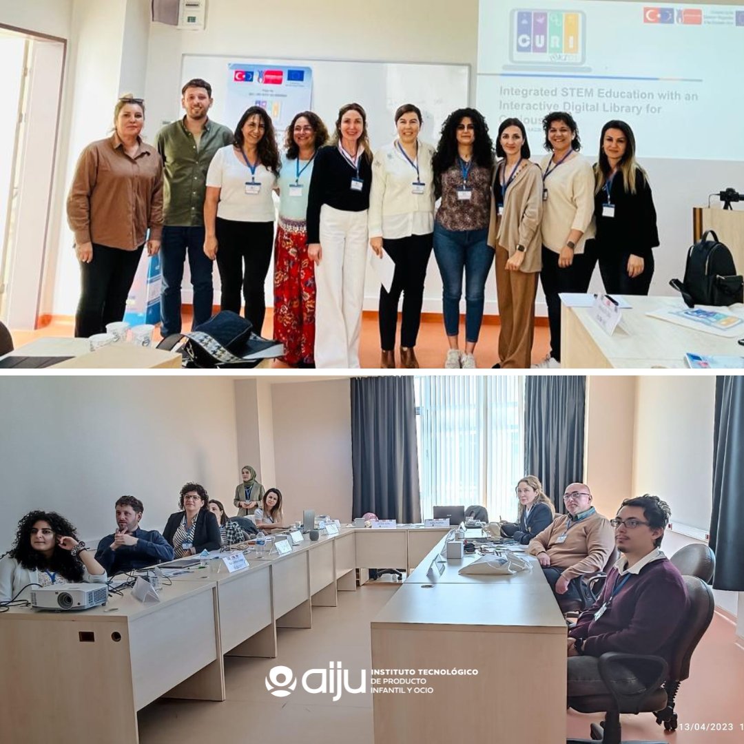AIJU_Tecnologi's tweet photo. Nuestros compañeros Noemí Rando y Raúl Esteban han asistido a la primera reunión del proyecto #CURIKIDS en @Akdenizun. Durante los próximos meses se trabajará en la creación de una biblioteca de contenidos digitales sobre educación #STEM para niños de #educaciónprimaria https://t.co/KOCuJVj9t4