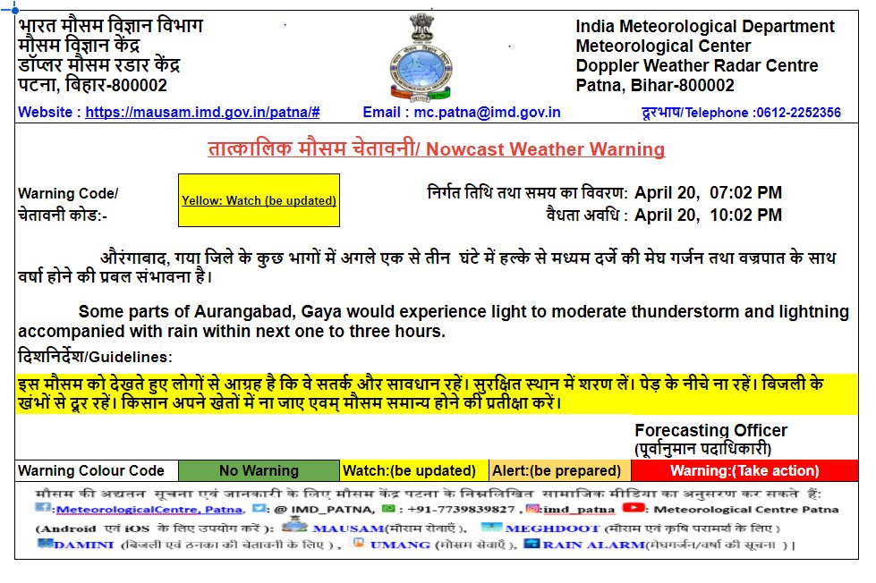मौसम विज्ञान केंद्र, पटना (@imd_patna) on Twitter photo 