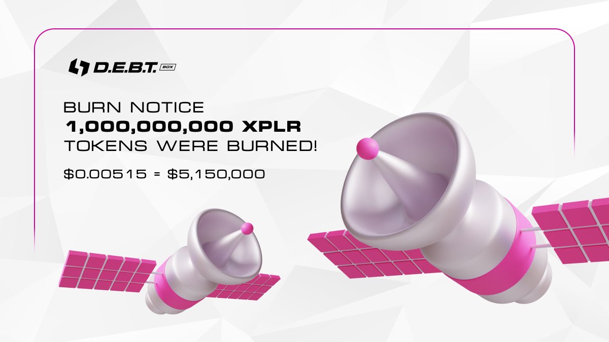 Chrysalis_Web3's tweet photo. 🔥 April burn notice: XPLR 

A total of 1,000,000,000 #XPLR #tokens were burned this month to maintain the project's tokenomics.

XPLR burned: 1,000,000,000 x $0.00515 = $5,150,000 https://t.co/r9lBBICJ6D