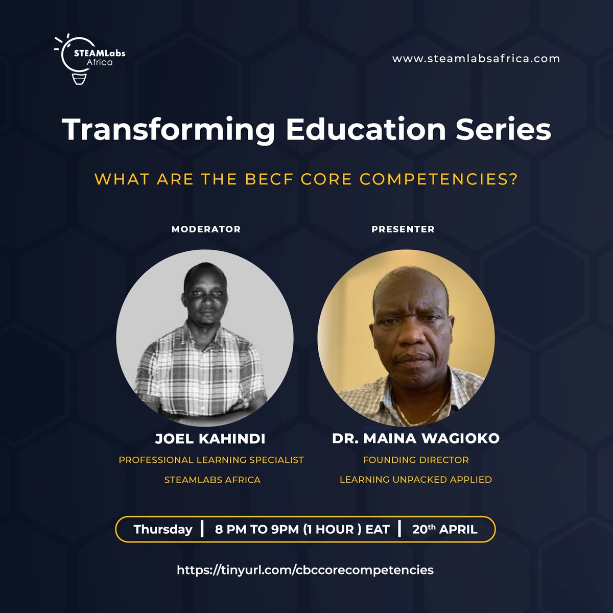wearesteamlabs's tweet photo. In a few hours! Transforming Education Series 

Topic: What are the #BECF Core Competencies?   

Day: Thursday 20th April 2023
Time: 8pm to 9pm(1 hour) EAT 
Don't miss out!

Register here: https://t.co/gEgLLS0RBX

#MicrosoftTeams #MicrosoftEdu #wearesteamlabs https://t.co/8655OFt9a8
